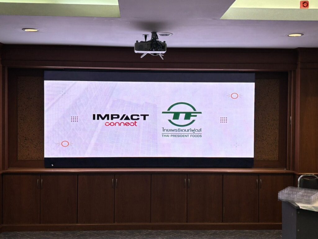 จอ LED Indoor P1.8 COB Dahua ในห้องประชุม บริษัท ไทยเพรซิเดนท์ฟูดส์